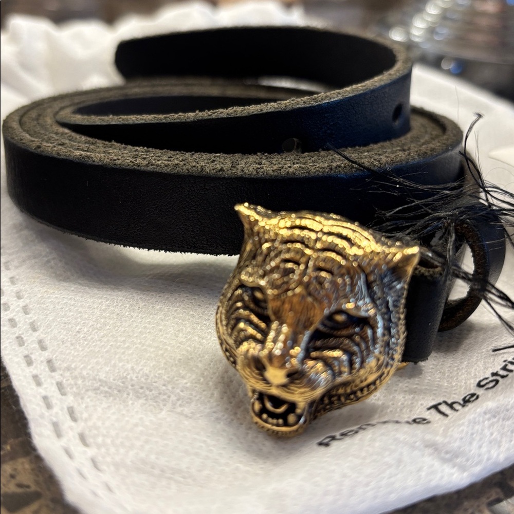 🌞GUCCI Skinny Leather Waist BeltSize: XXL - Picture 5 of 5